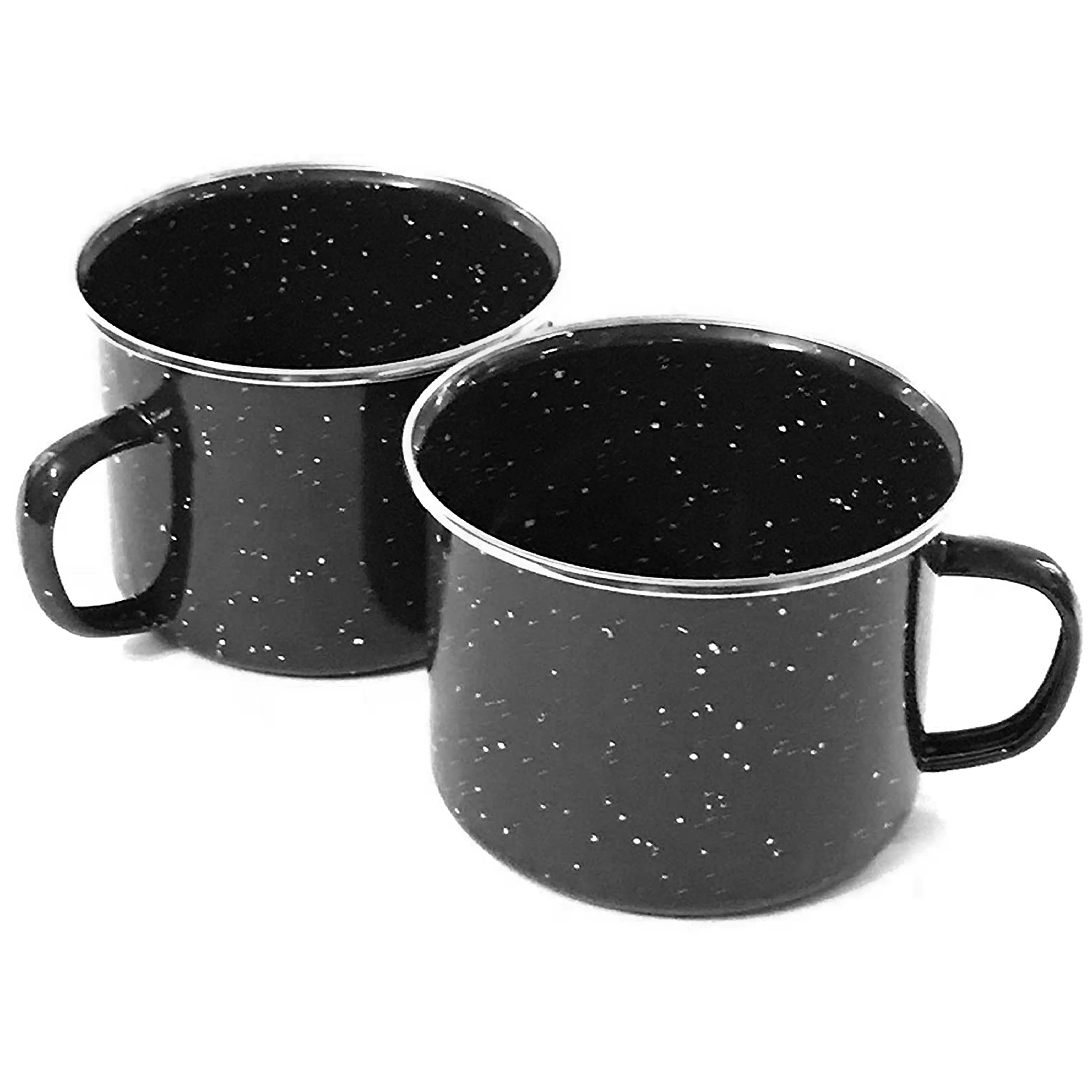 1 Black Enamel Cup Mug Metal Camping Drinking Coffee Bear Tea Hiking Travel 16oz