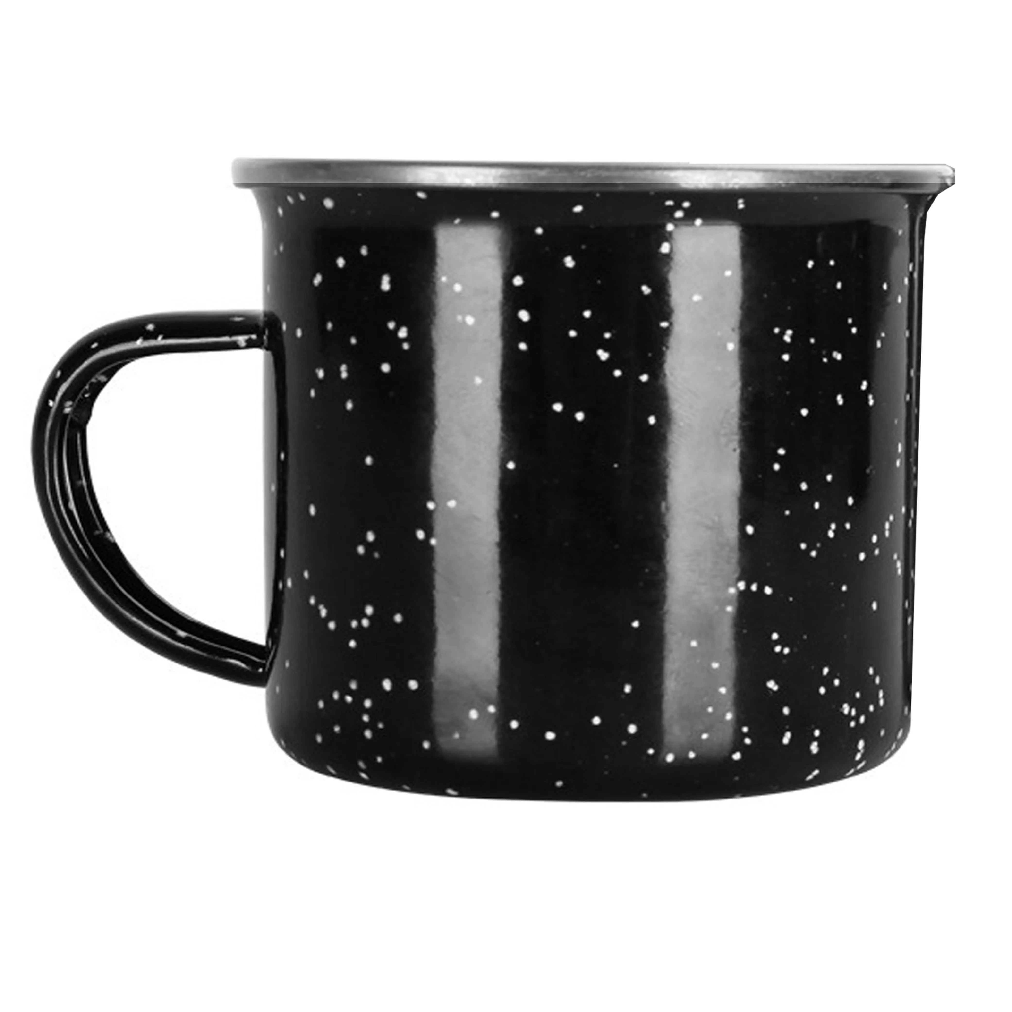 1 Black Enamel Cup Mug Metal Camping Drinking Coffee Bear Tea Hiking Travel 16oz