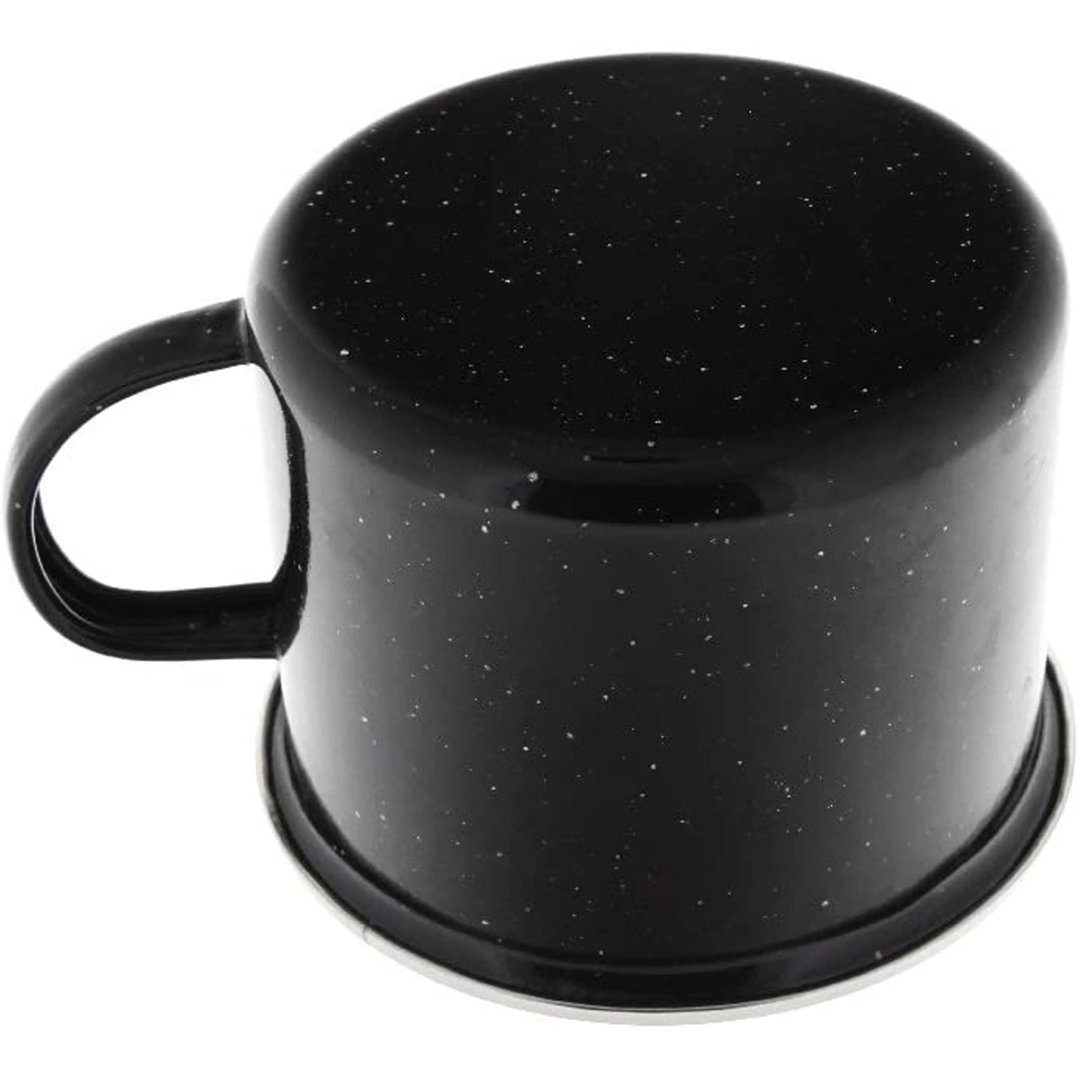 1 Black Enamel Cup Mug Metal Camping Drinking Coffee Bear Tea Hiking Travel 16oz