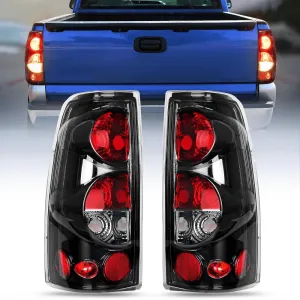 1999-2007 Chevy Silverado 1999-2002 GMC Sierra Tail light Assembly Rear Lamp Classic Body OE Style Black Housing Clear Lens
