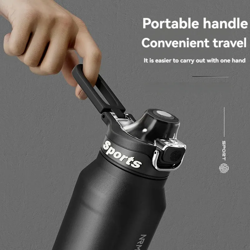 1L Stainless Steel Vacuum Flask Thermos Water Bottle with Straw Eco-Friendly Insulated Beverage Container for Gym Sport - Keeps Cold & Hot