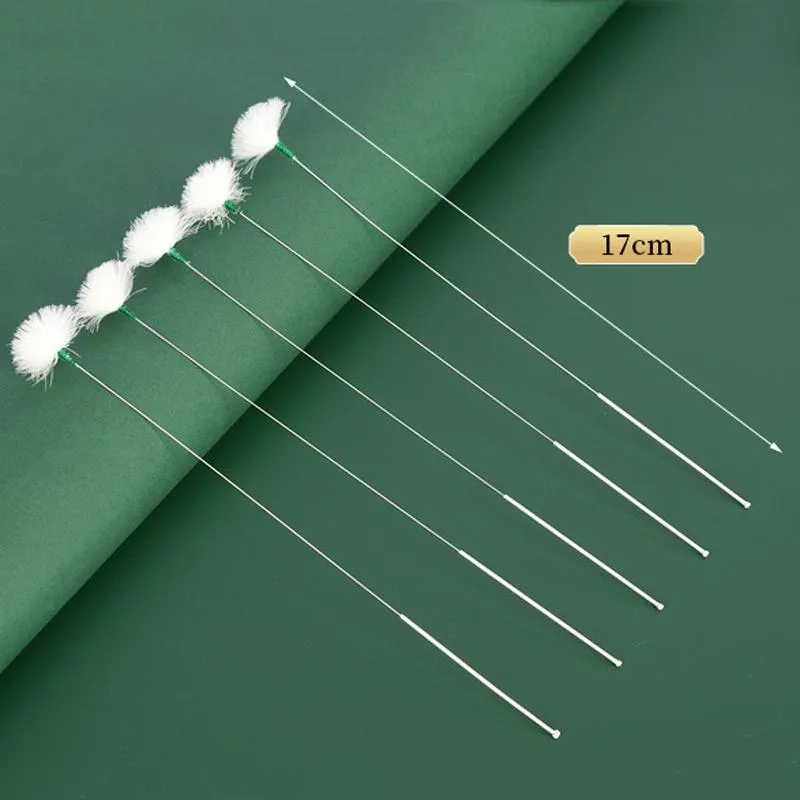 2 Silver Needle Goose Quill Ear Picks Medium