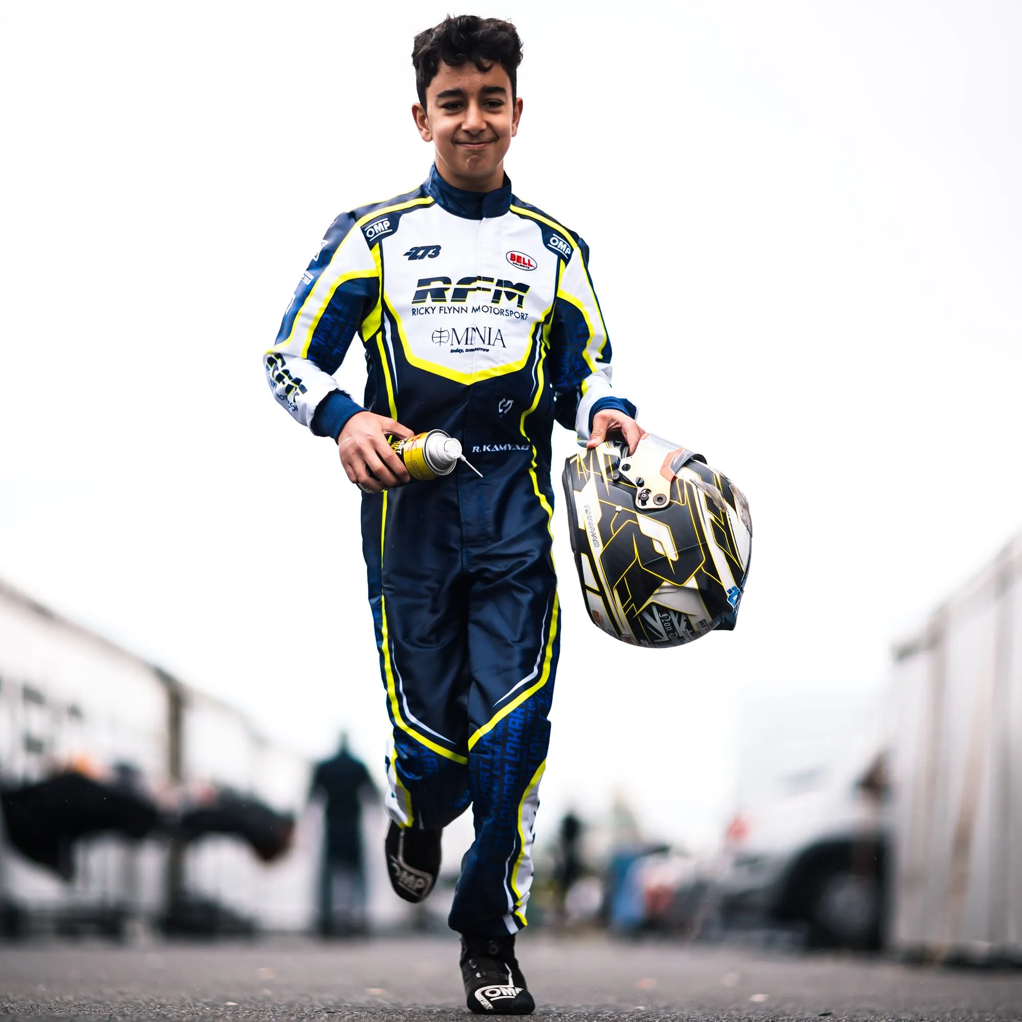 2025 OMP KS-3X ART Karting Suit Black/Blue Design FIA 8877-2022 Go-Kart Racing