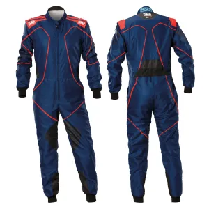 2025 OMP KS-3X ART Kids Karting Suit Navy/Red Design FIA 8877-2022 Kart Racing