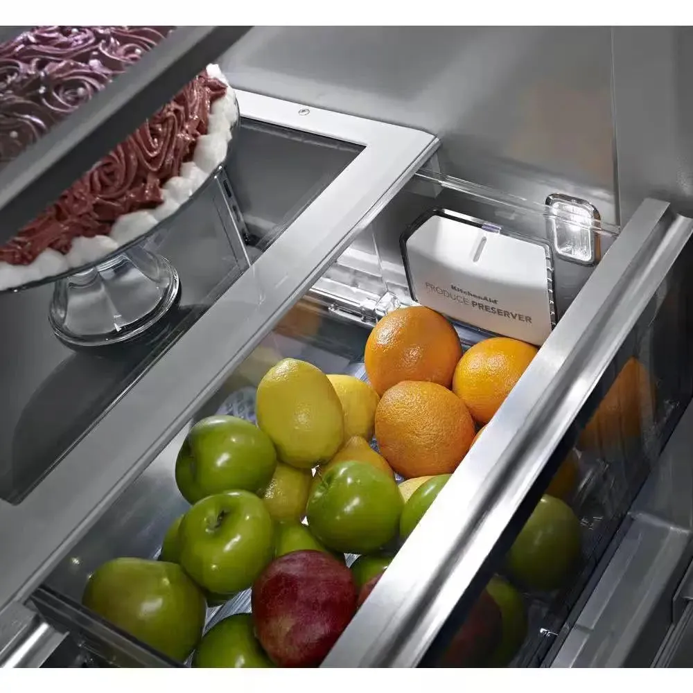 24.2 Cu. Ft. Built-In French Door Refrigerator in Stainless Steel, Platinum Interior