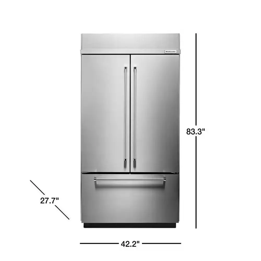 24.2 Cu. Ft. Built-In French Door Refrigerator in Stainless Steel, Platinum Interior