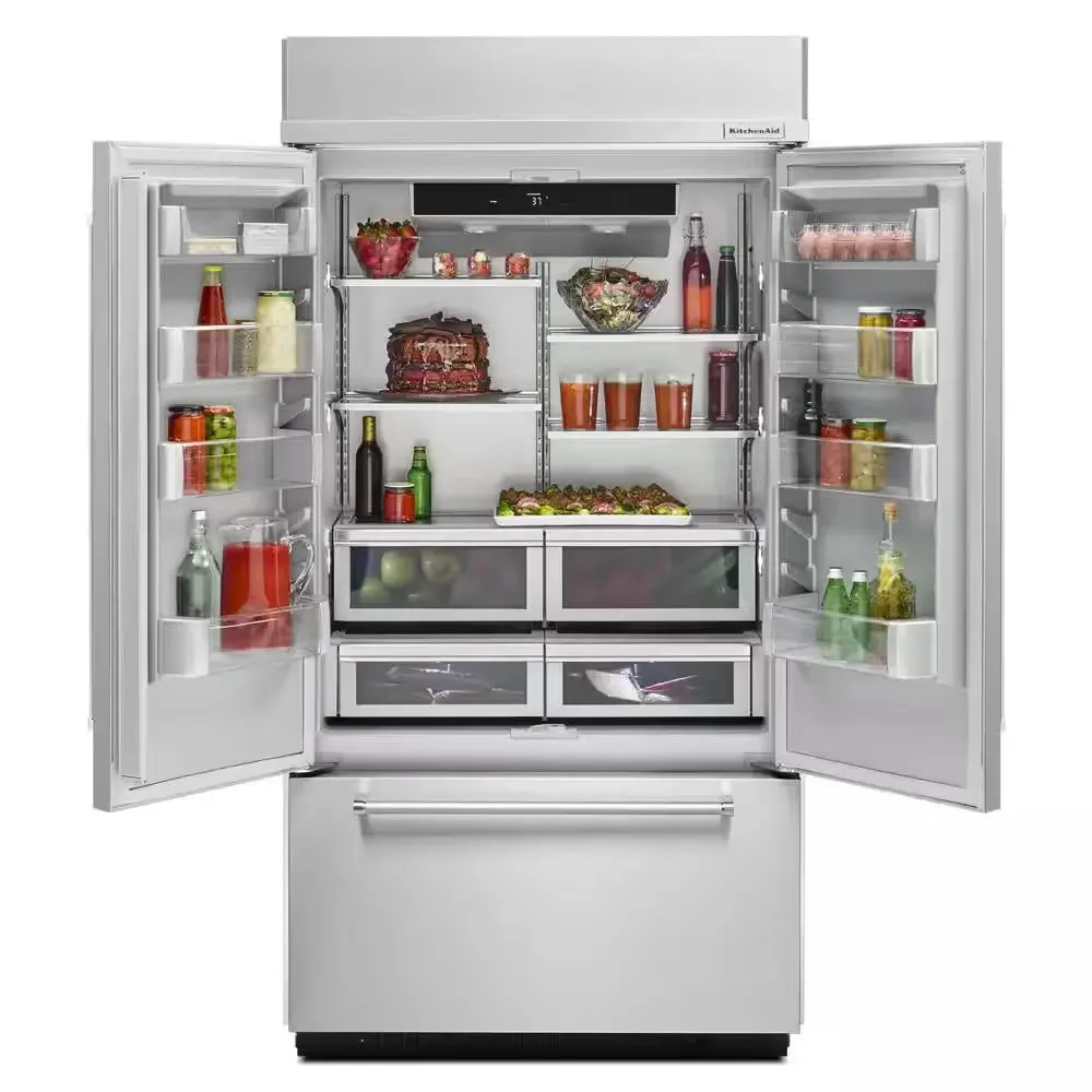 24.2 Cu. Ft. Built-In French Door Refrigerator in Stainless Steel, Platinum Interior