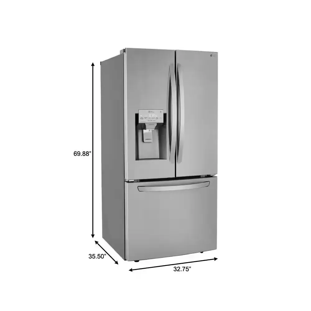 25 Cu. Ft. French Door Refrigerator W/ Ice and Water Dispenser and Smartdiagnosis in Printproof Stainless Steel
