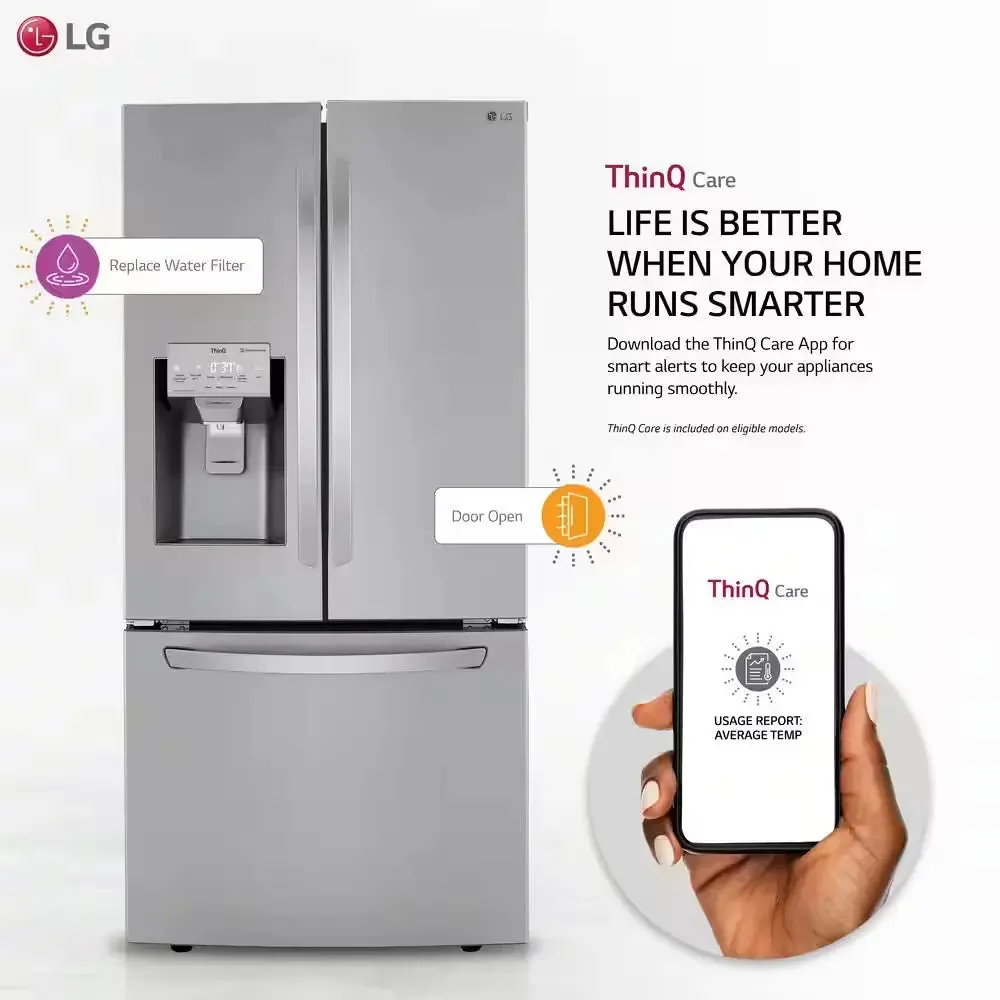 25 Cu. Ft. French Door Refrigerator W/ Ice and Water Dispenser and Smartdiagnosis in Printproof Stainless Steel