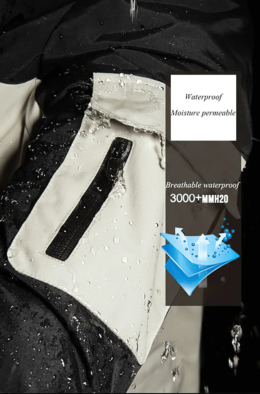 3 in 1 Warm Skiing Snowboard Jacket with Hood and Cuff Velcro - SF0608