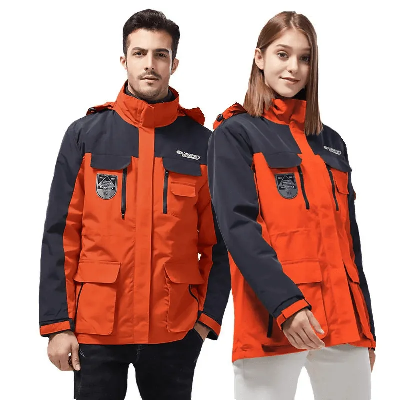 3 in 1 Warm Skiing Snowboard Jacket with Hood and Cuff Velcro - SF0608