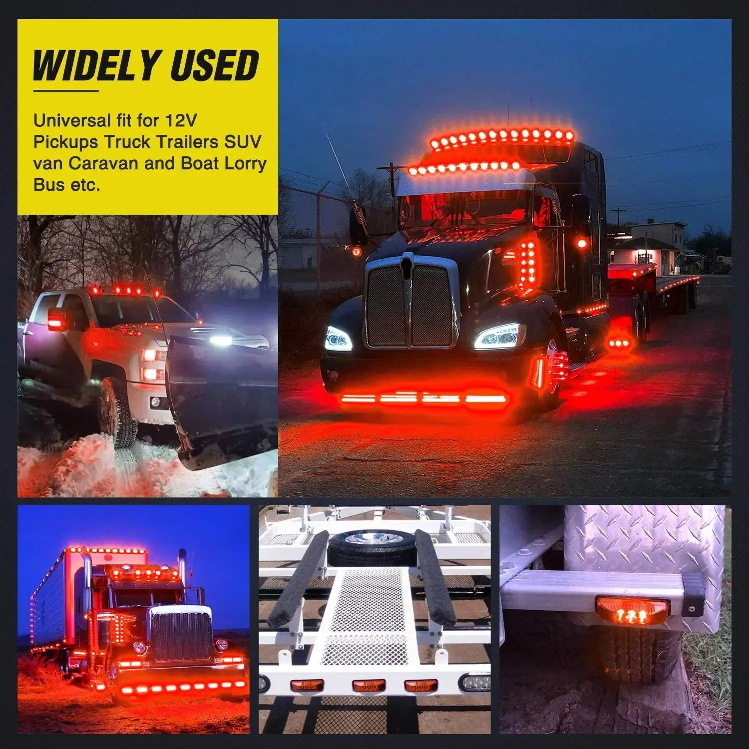 3.9 Inch Red LED Fender/Side Marker Light (Pair)