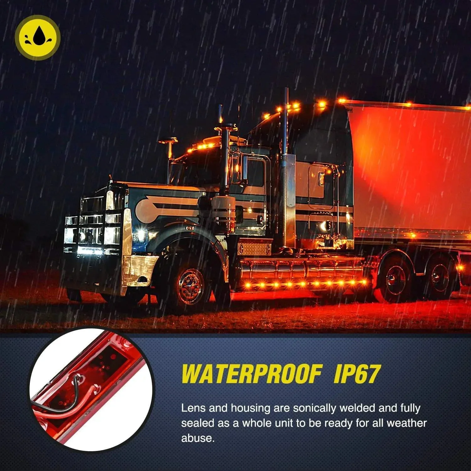 3.9 Inch Red LED Fender/Side Marker Light (Pair)