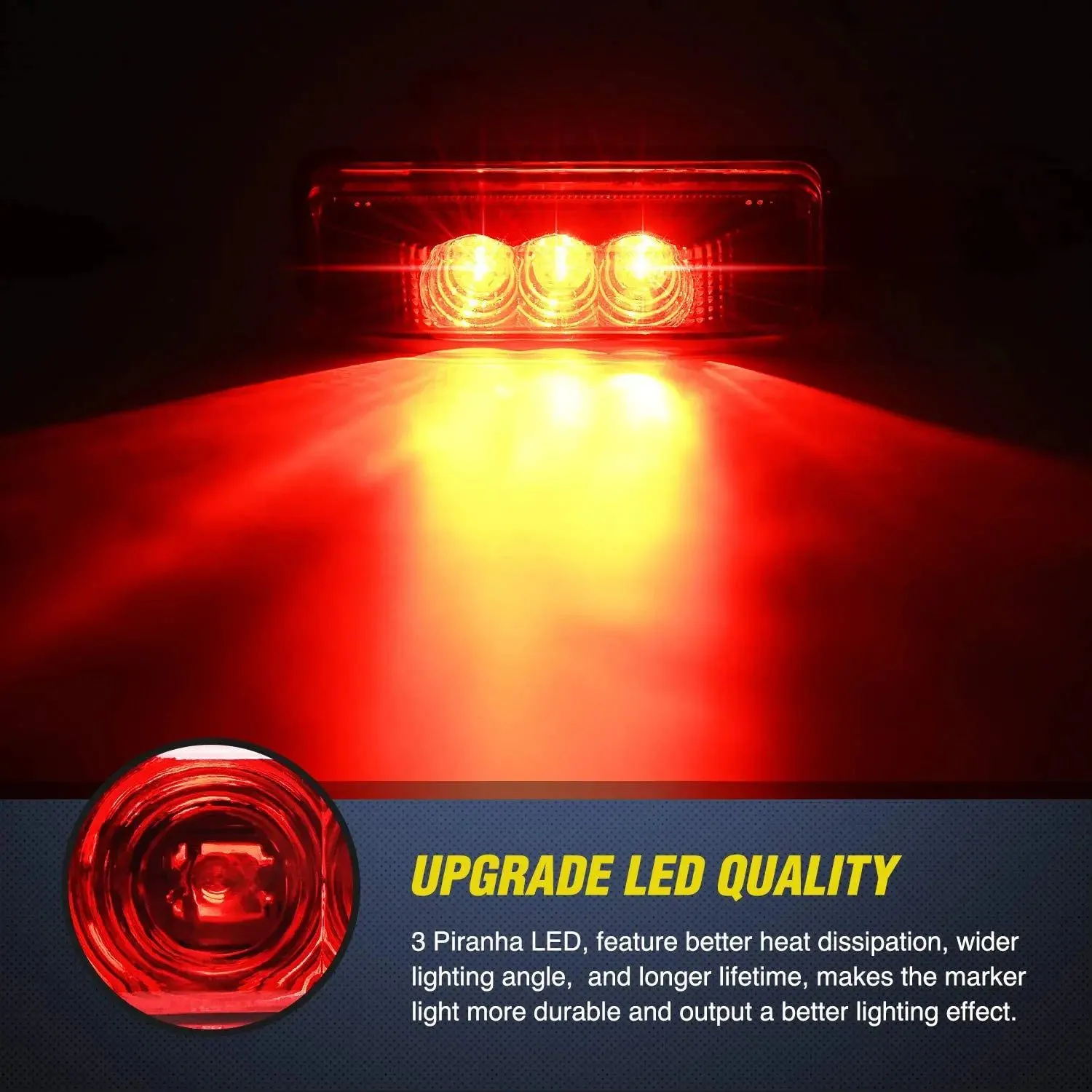 3.9 Inch Red LED Fender/Side Marker Light (Pair)