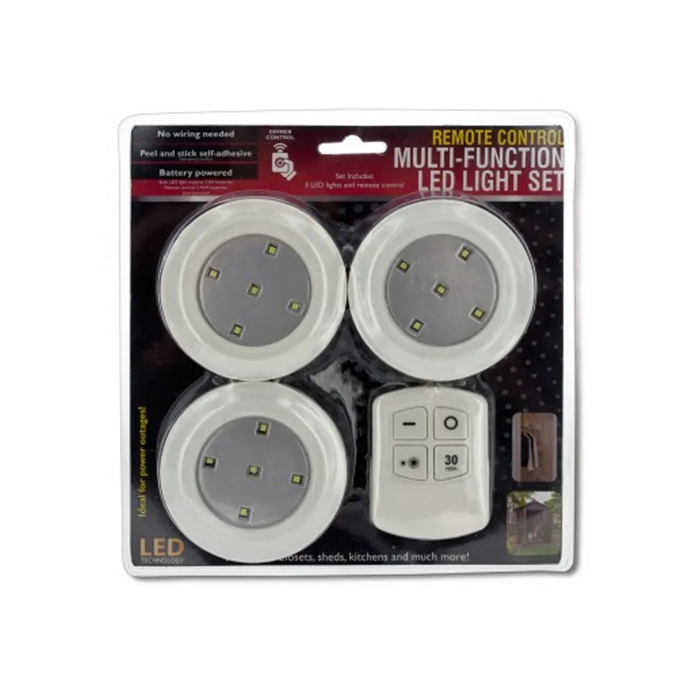 3Pcs Wireless LED Remote Control Battery Under Cabinet Night Light Wall Lamp