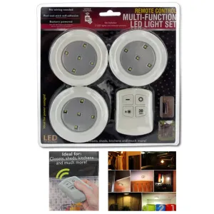 3Pcs Wireless LED Remote Control Battery Under Cabinet Night Light Wall Lamp