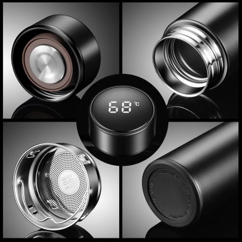 480ml Creative Smart LED Thermos Bottle