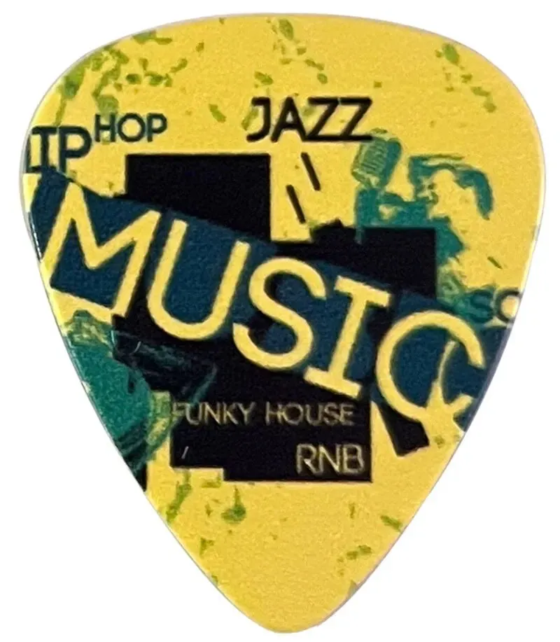 6 Cool Celluloid Guitar Picks In Box With Holder