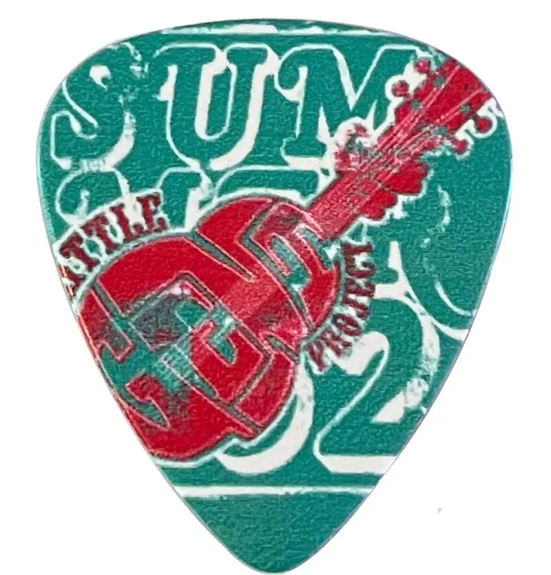 6 Cool Celluloid Guitar Picks In Box With Holder