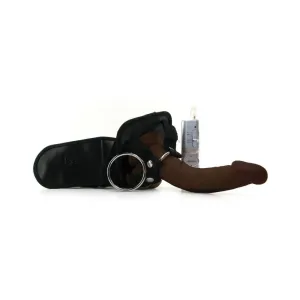 Afro American Whoppers Vibrating 8-Inch Dong With Universal Harness - Brown