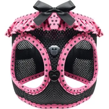 American River Choke Free Dog Harness - Hot Pink & Black Polka Dot