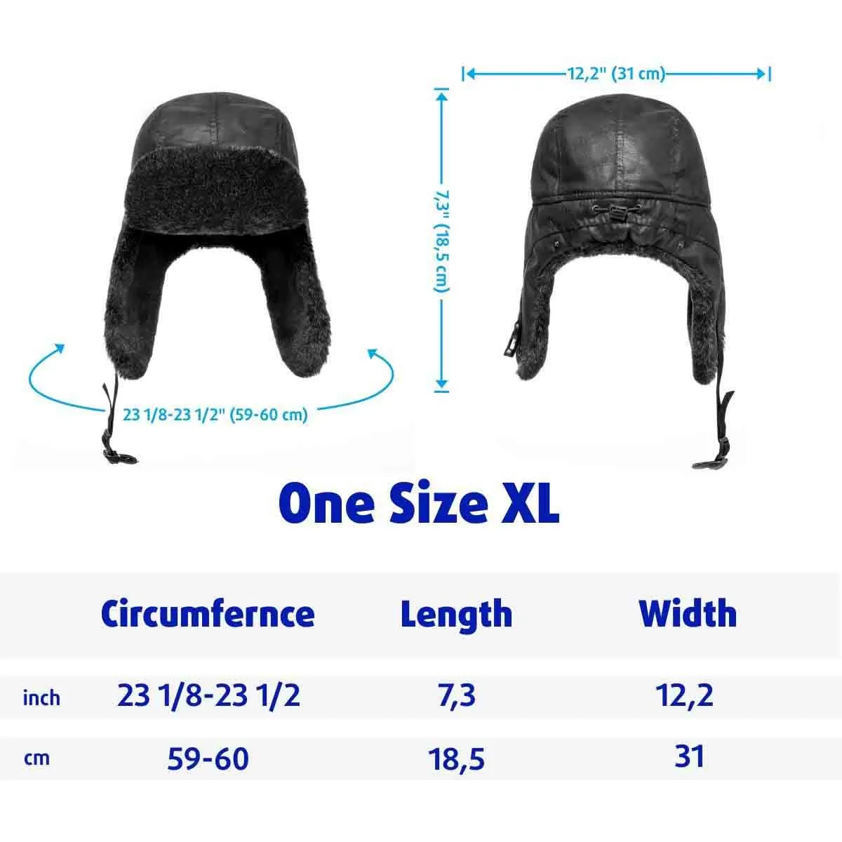 Angara Trooper Trapper Hat Russian Ushanka with Ear Flaps