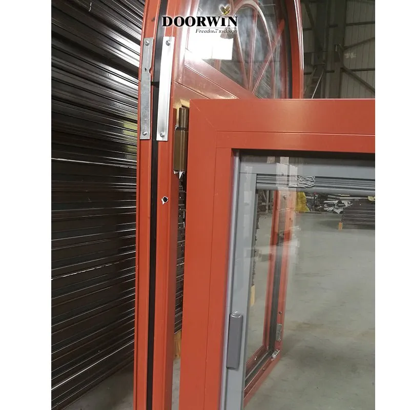 Arched Top Window with built-in shutter grills design pictures grilles grill-iron photos by Doorwin on Alibaba- ARCHITECT SERIES