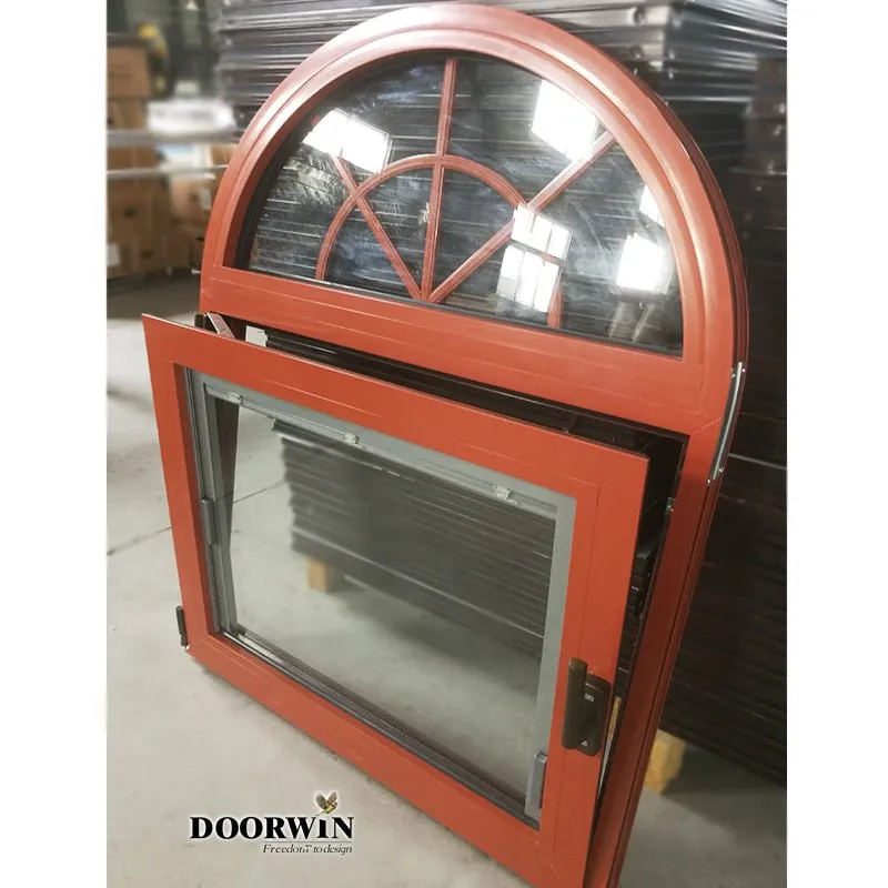 Arched Top Window with built-in shutter grills design pictures grilles grill-iron photos by Doorwin on Alibaba- ARCHITECT SERIES