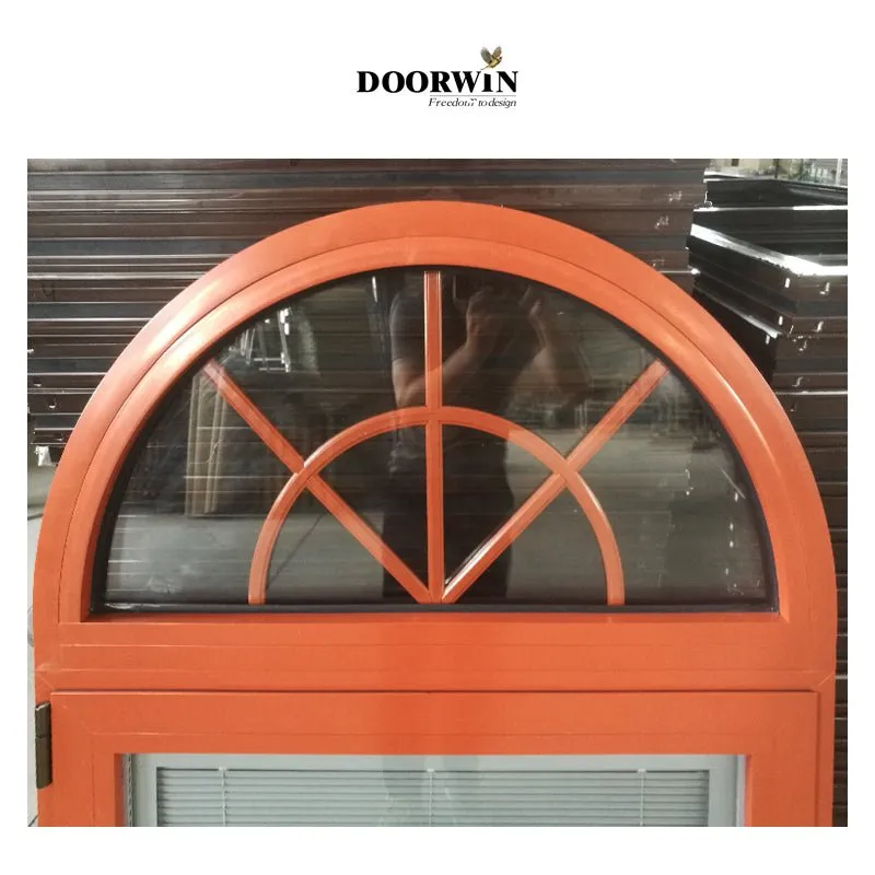 Arched Top Window with built-in shutter grills design pictures grilles grill-iron photos by Doorwin on Alibaba- ARCHITECT SERIES