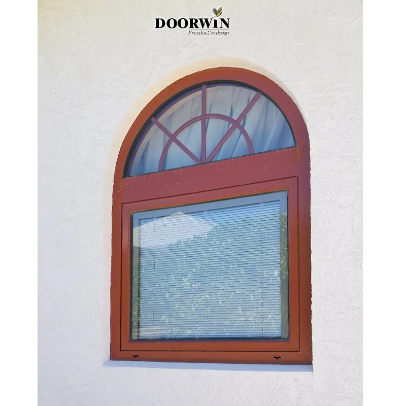 Arched Top Window with built-in shutter grills design pictures grilles grill-iron photos by Doorwin on Alibaba- ARCHITECT SERIES