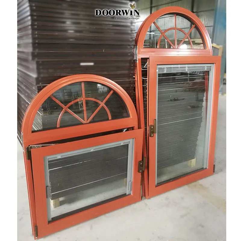 Arched Top Window with built-in shutter grills design pictures grilles grill-iron photos by Doorwin on Alibaba- ARCHITECT SERIES