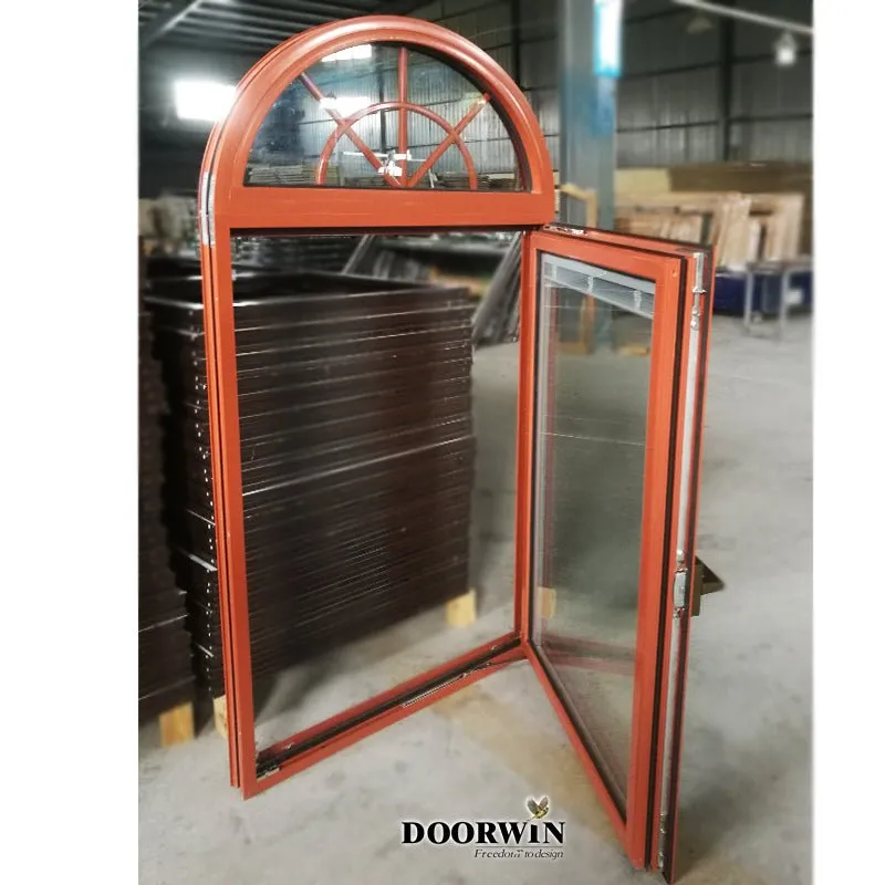 Arched Top Window with built-in shutter grills design pictures grilles grill-iron photos by Doorwin on Alibaba- ARCHITECT SERIES