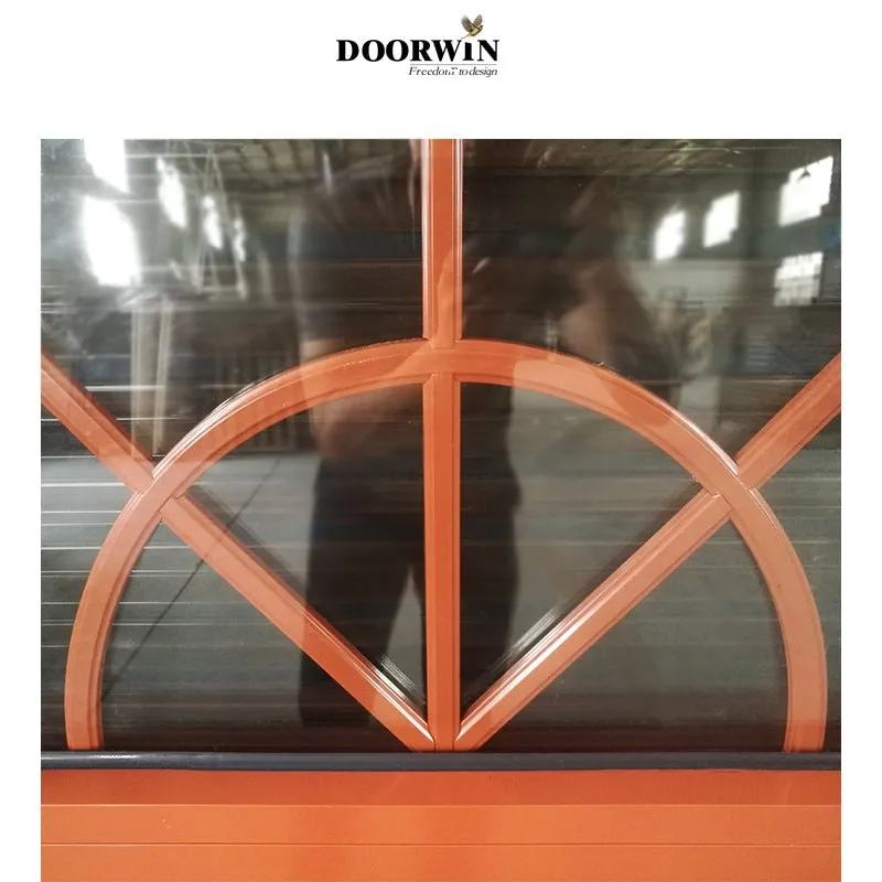 Arched Top Window with built-in shutter grills design pictures grilles grill-iron photos by Doorwin on Alibaba- ARCHITECT SERIES