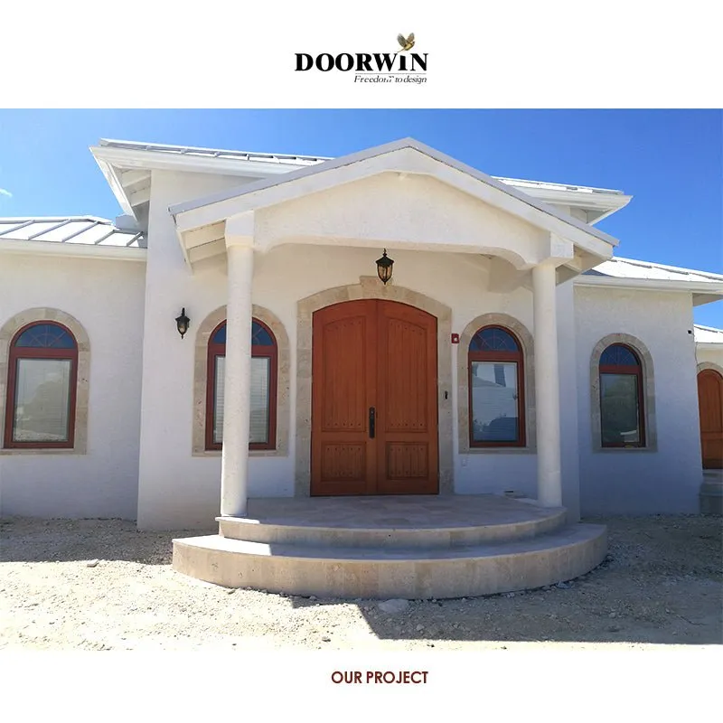 Arched Top Window with built-in shutter grills design pictures grilles grill-iron photos by Doorwin on Alibaba- ARCHITECT SERIES