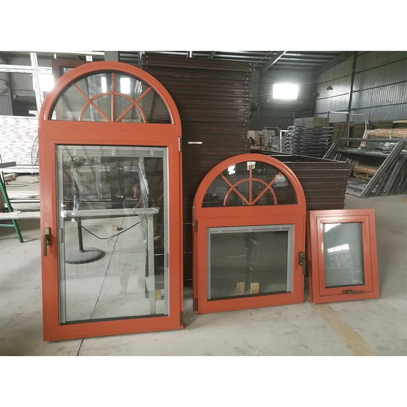 Arched Top Window with built-in shutter grills design pictures grilles grill-iron photos by Doorwin on Alibaba- ARCHITECT SERIES