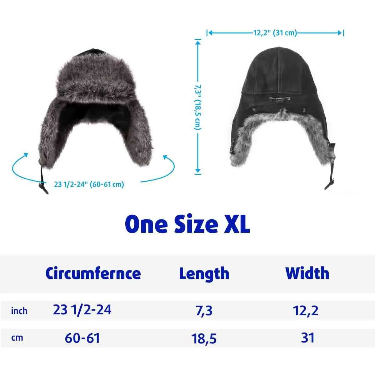 Arctica Trooper Trapper Hat Russian Ushanka with Ear Flaps