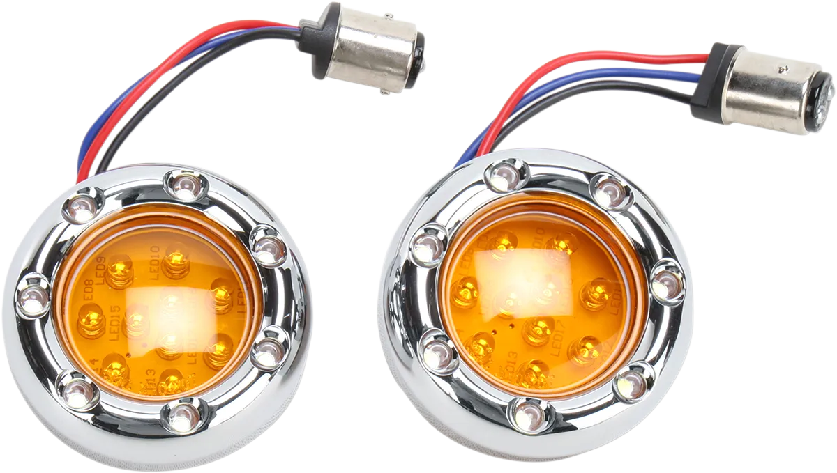 ARLEN NESS LED Light Kit for Factory Turn Signal Housing - Amber/White - Chrome 12-757