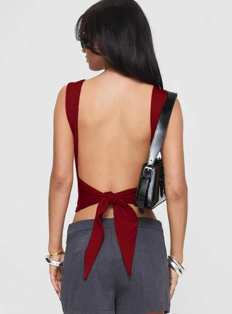 Babe Open Back Tie Top