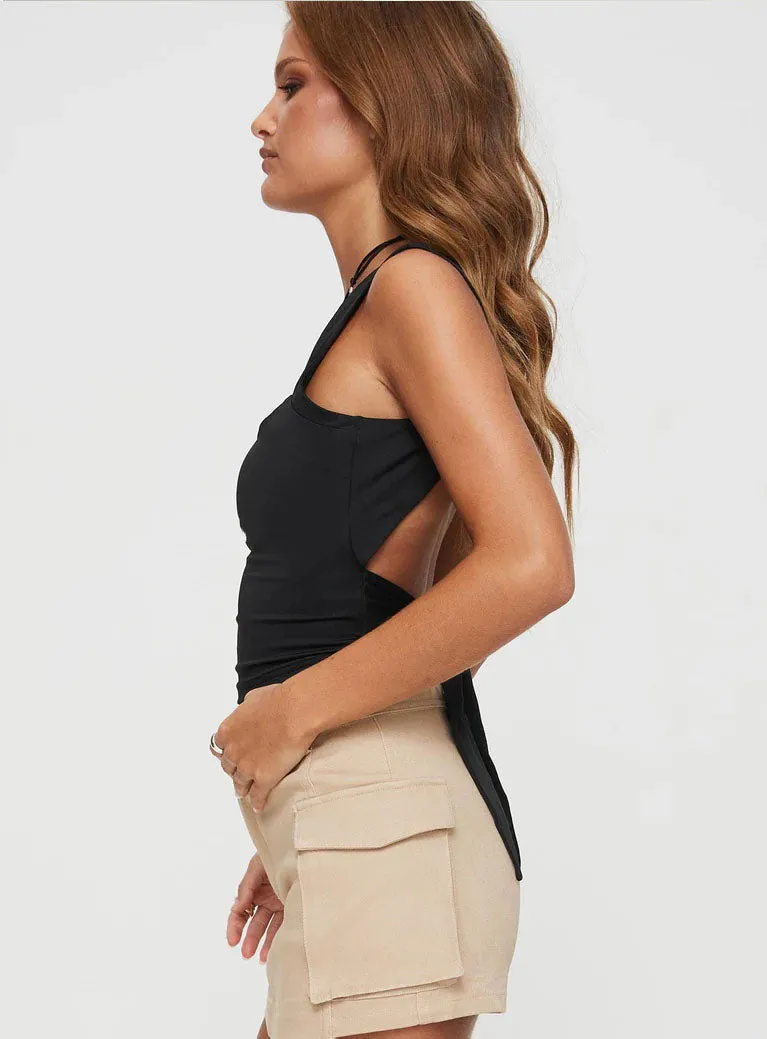 Babe Open Back Tie Top