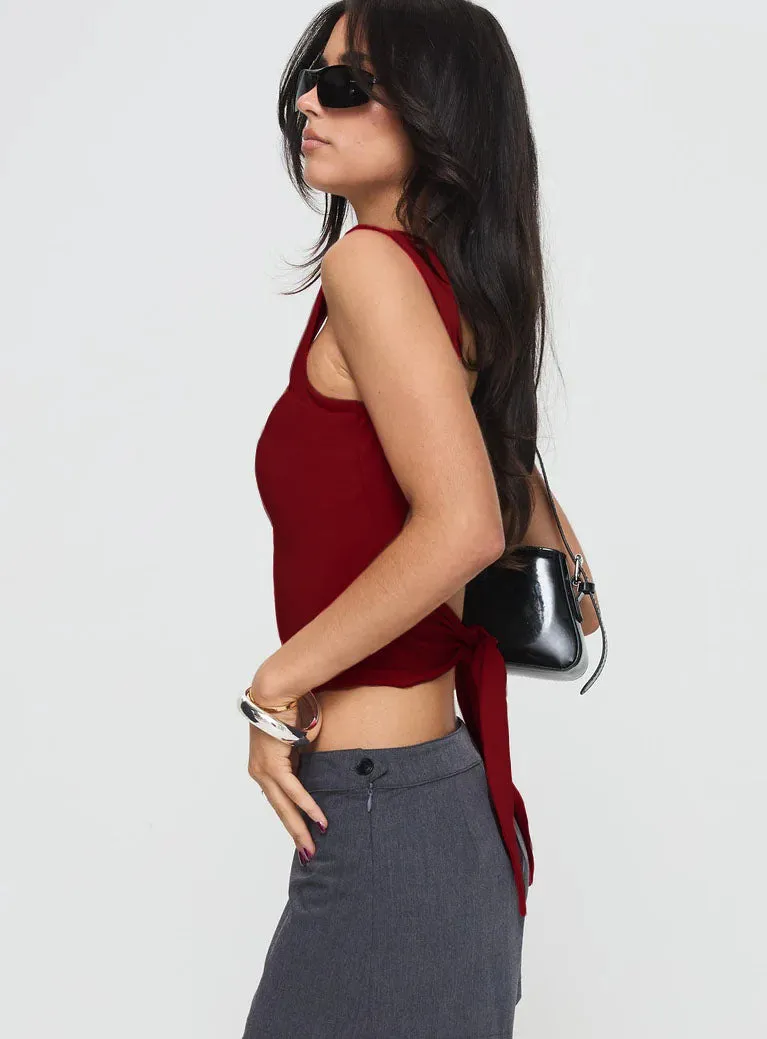 Babe Open Back Tie Top