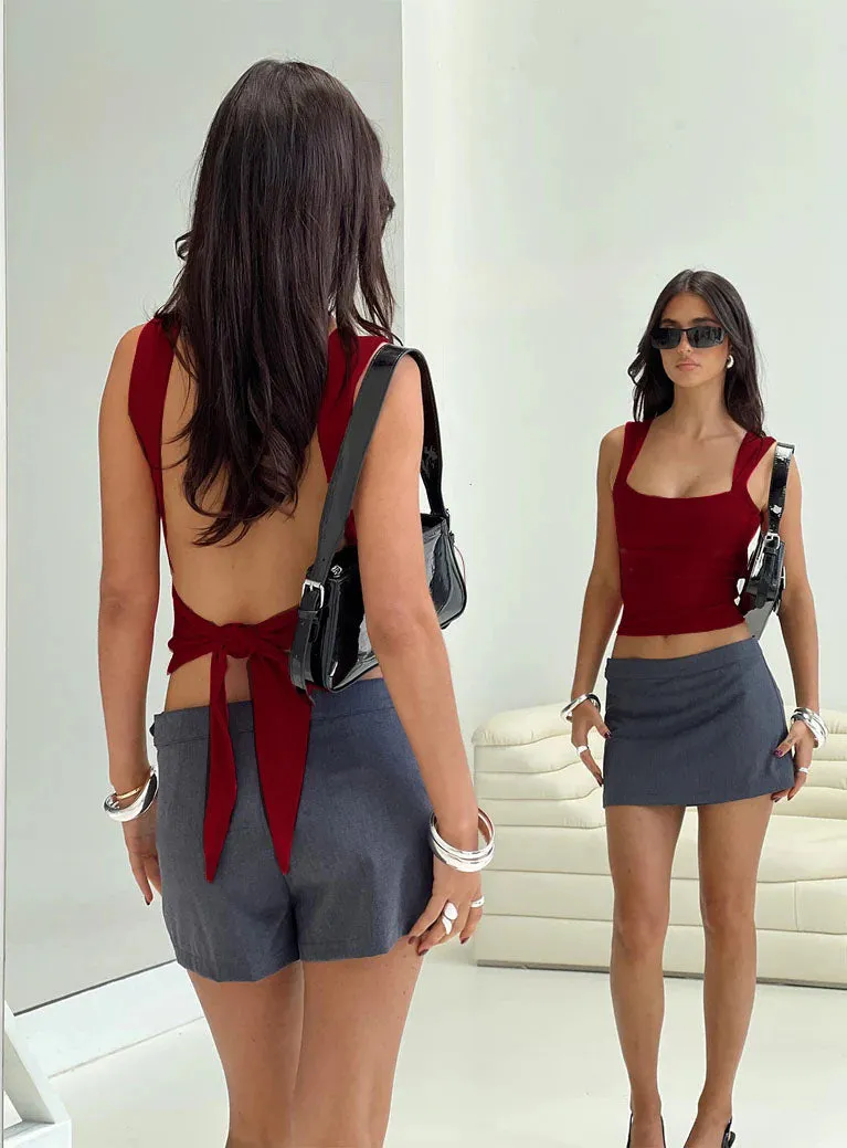 Babe Open Back Tie Top