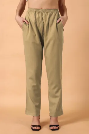 Beige Woollen Pant Palazzo
