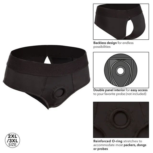 Boundless BACKLESS BRIEF 2XL/3XL STRAP ON HARNESS Black