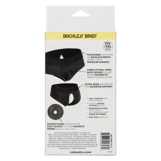 Boundless BACKLESS BRIEF 2XL/3XL STRAP ON HARNESS Black