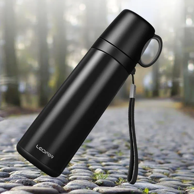 Business Portable Large Capacity Men's Thermos with Cup