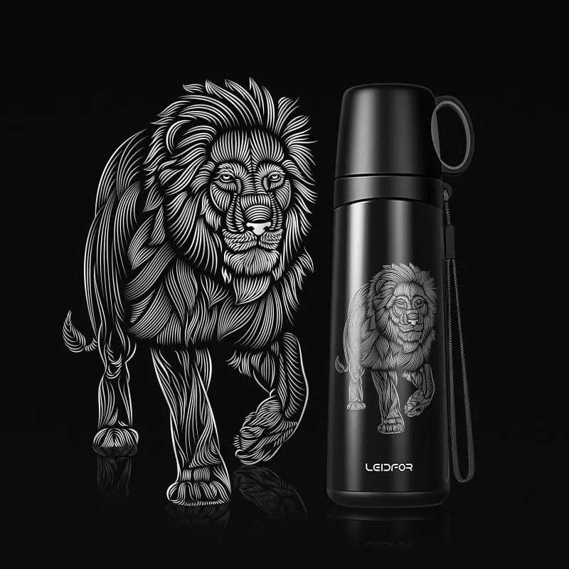 Business Portable Large Capacity Men's Thermos with Cup