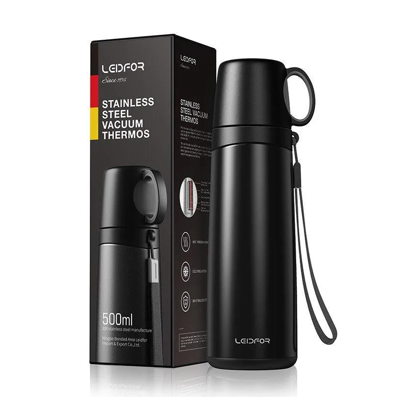 Business Portable Large Capacity Men's Thermos with Cup