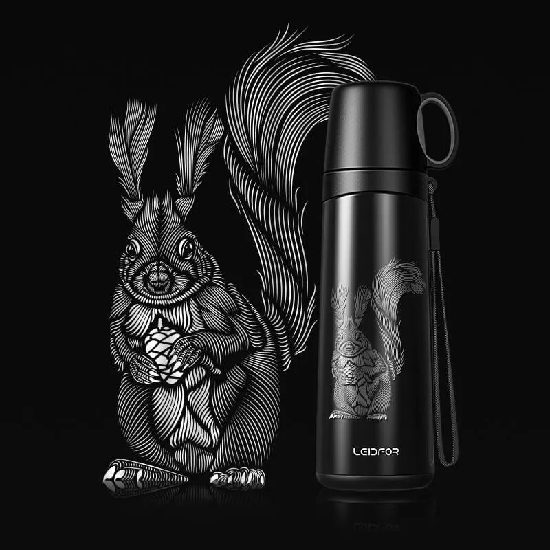 Business Portable Large Capacity Men's Thermos with Cup