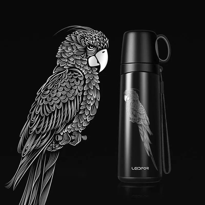Business Portable Large Capacity Men's Thermos with Cup