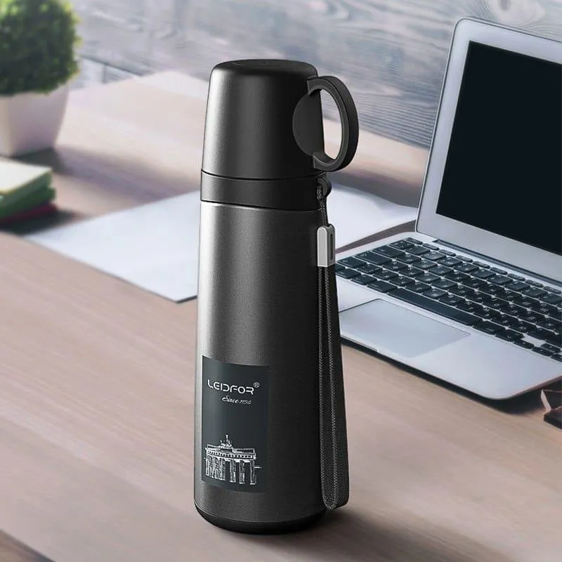 Business Portable Large Capacity Men's Thermos with Cup